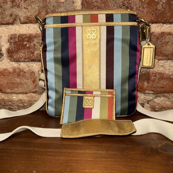 VINTAGE COACH Julia LEGACY CLASSIC Signature Crossbody Purse W/ Wallet money - Picture 2 of 10